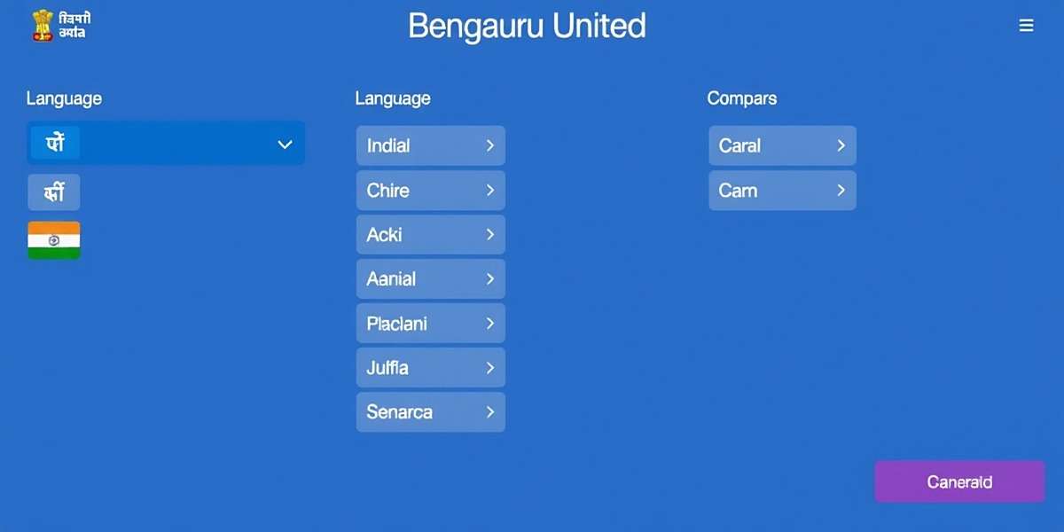 Bengaluru United Language Support Bengaluru United language selection screen showing various Indian language options